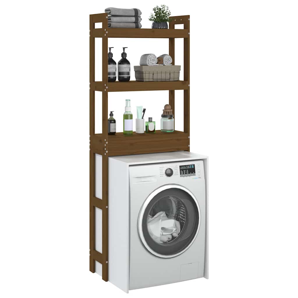 vidaXL Toilettenregal Honigbraun 63x26x171 cm Massivholz Kiefer