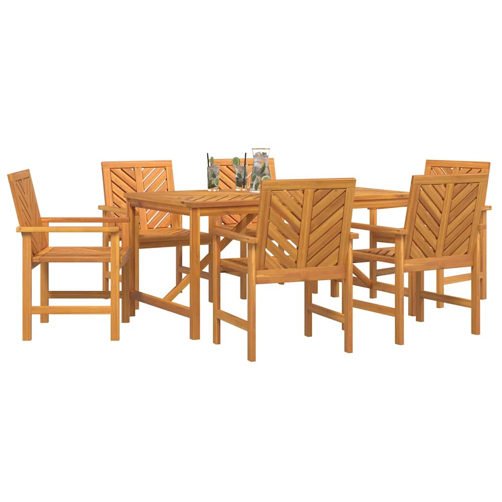 vidaXL Garten Essgruppe 7 pcs Braun Massivholz Akazie