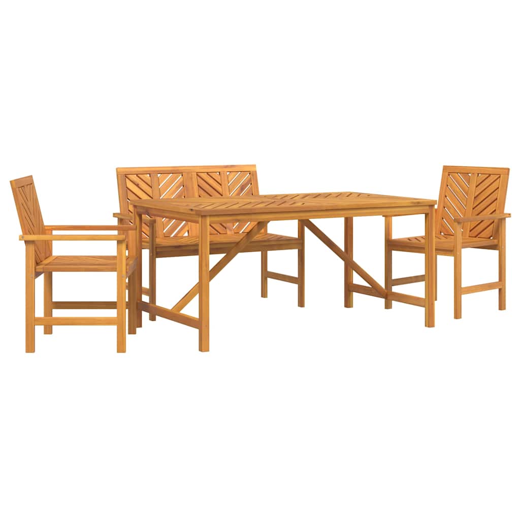 vidaXL Garten Essgruppe 4 pcs Braun Massivholz Akazie