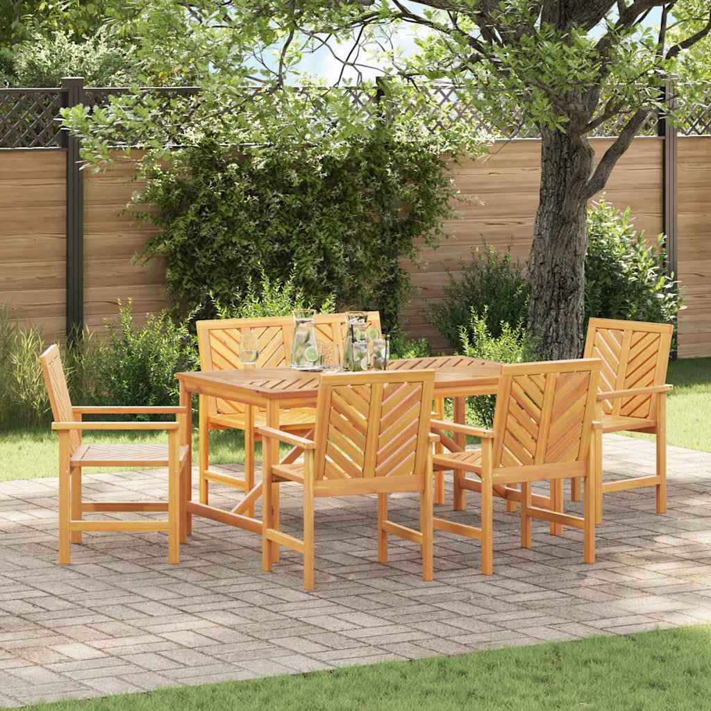 vidaXL Garten Essgruppe 6 pcs Braun Massivholz Akazie