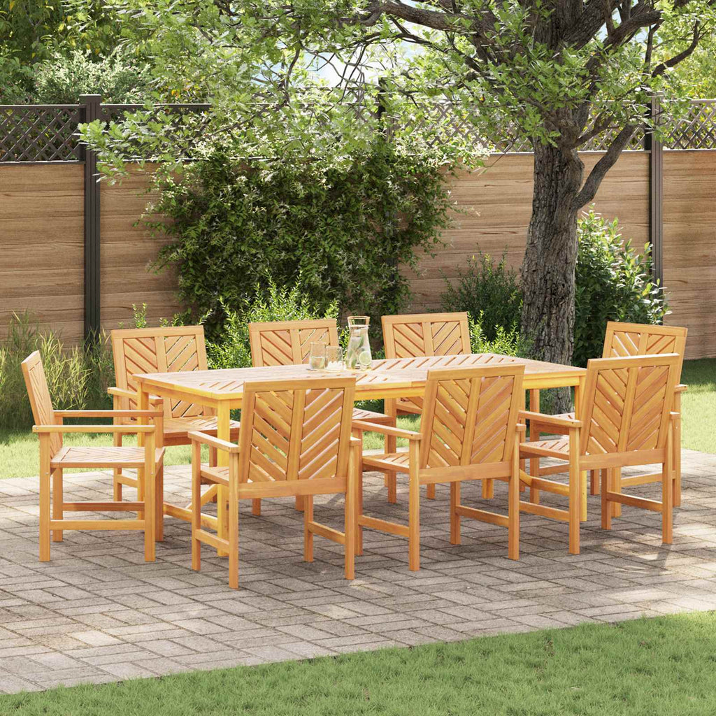 vidaXL Garten Essgruppe 9 pcs Braun Massivholz Akazie