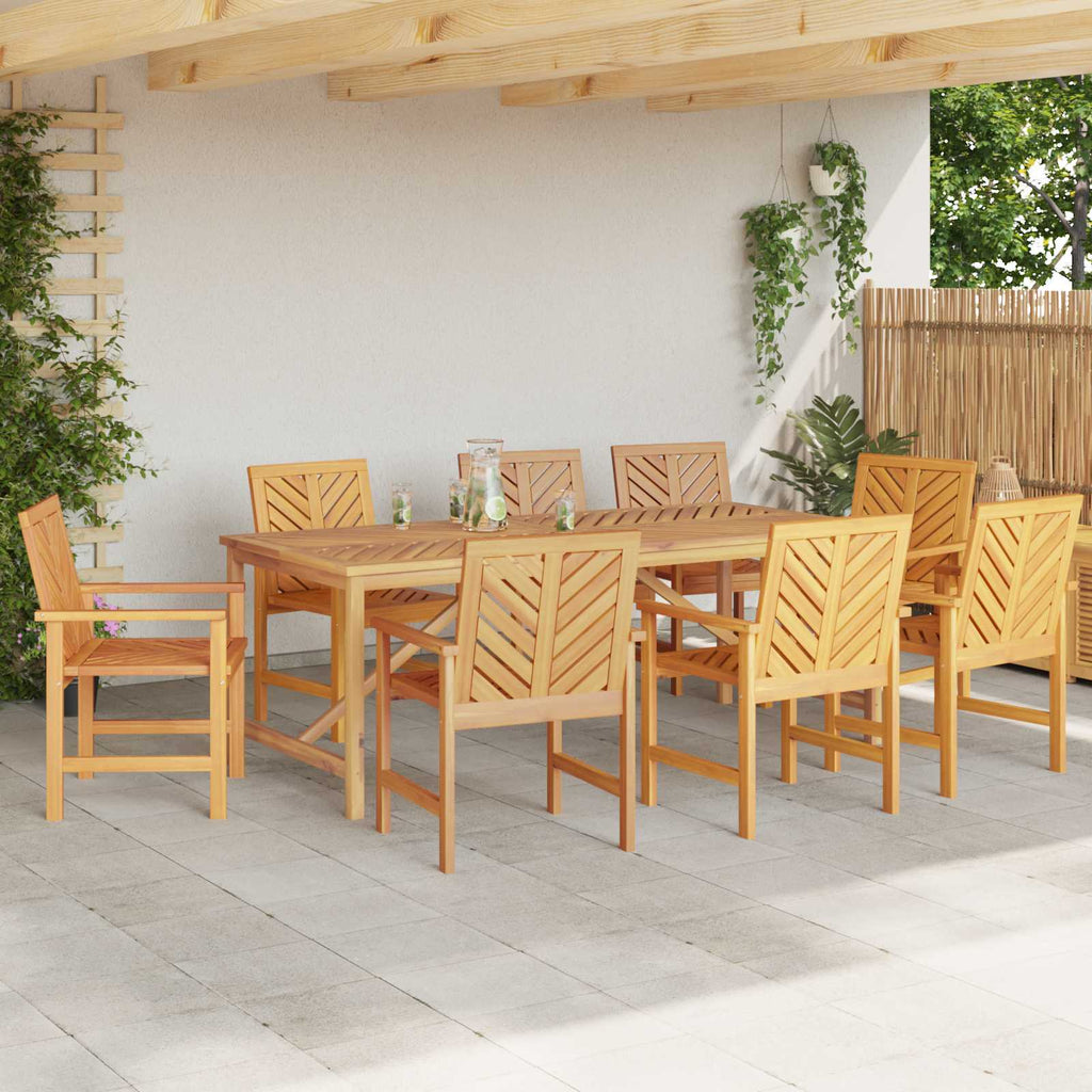 vidaXL Garten Essgruppe 9 pcs Braun Massivholz Akazie