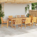 vidaXL Garten Essgruppe 9 pcs Braun Massivholz Akazie