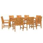 vidaXL Garten Essgruppe 9 pcs Braun Massivholz Akazie