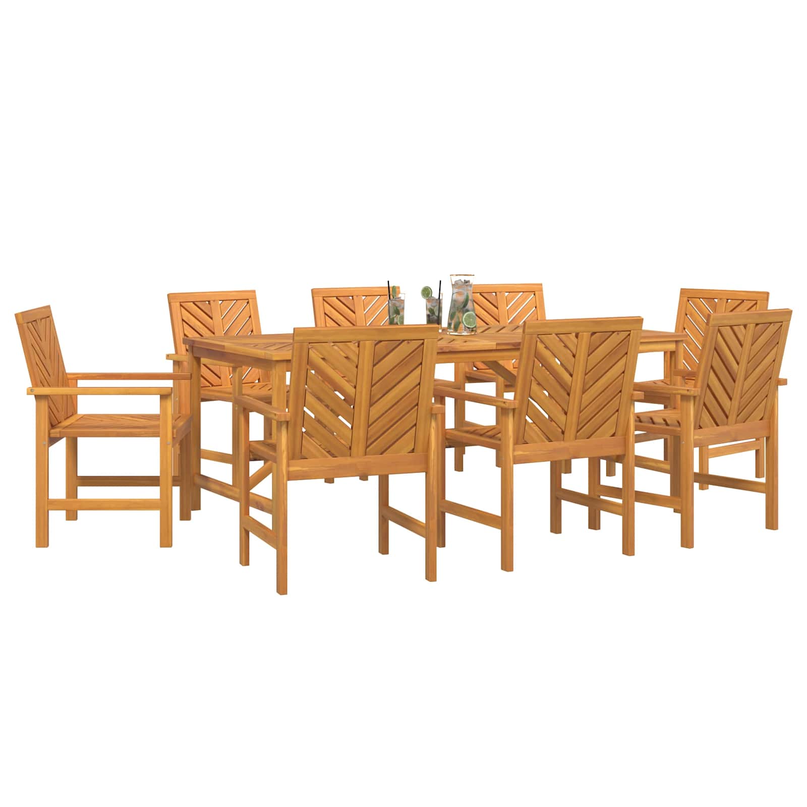 vidaXL Garten Essgruppe 9 pcs Braun Massivholz Akazie