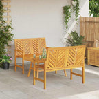vidaXL Garten-Lounge-Set 3 pcs Braun Massivholz Akazie