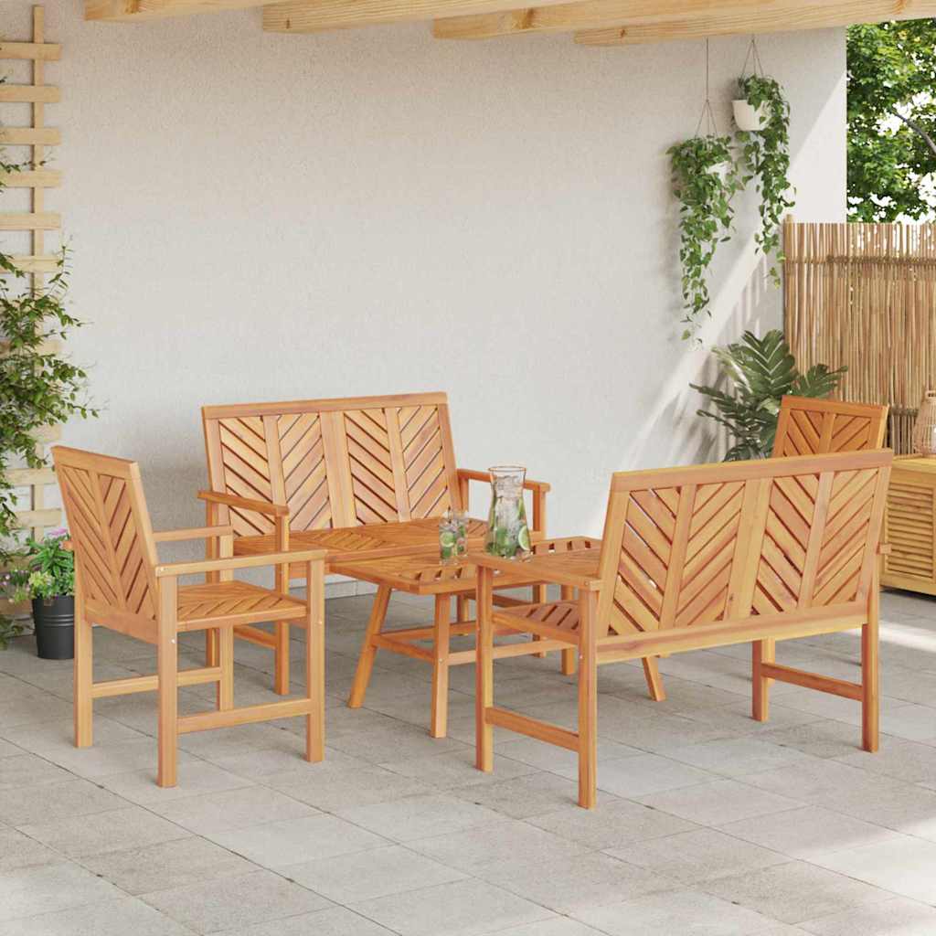 vidaXL Garten-Lounge-Set 5 pcs Braun Massivholz Akazie