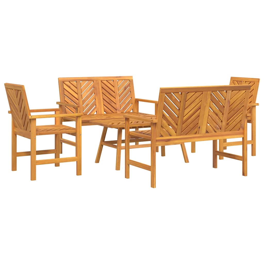 vidaXL Garten-Lounge-Set 5 pcs Braun Massivholz Akazie