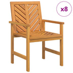 vidaXL Esszimmerstuhl 8 pcs Natur 62,5 x 59 x 89 cm Massivholz Akazie
