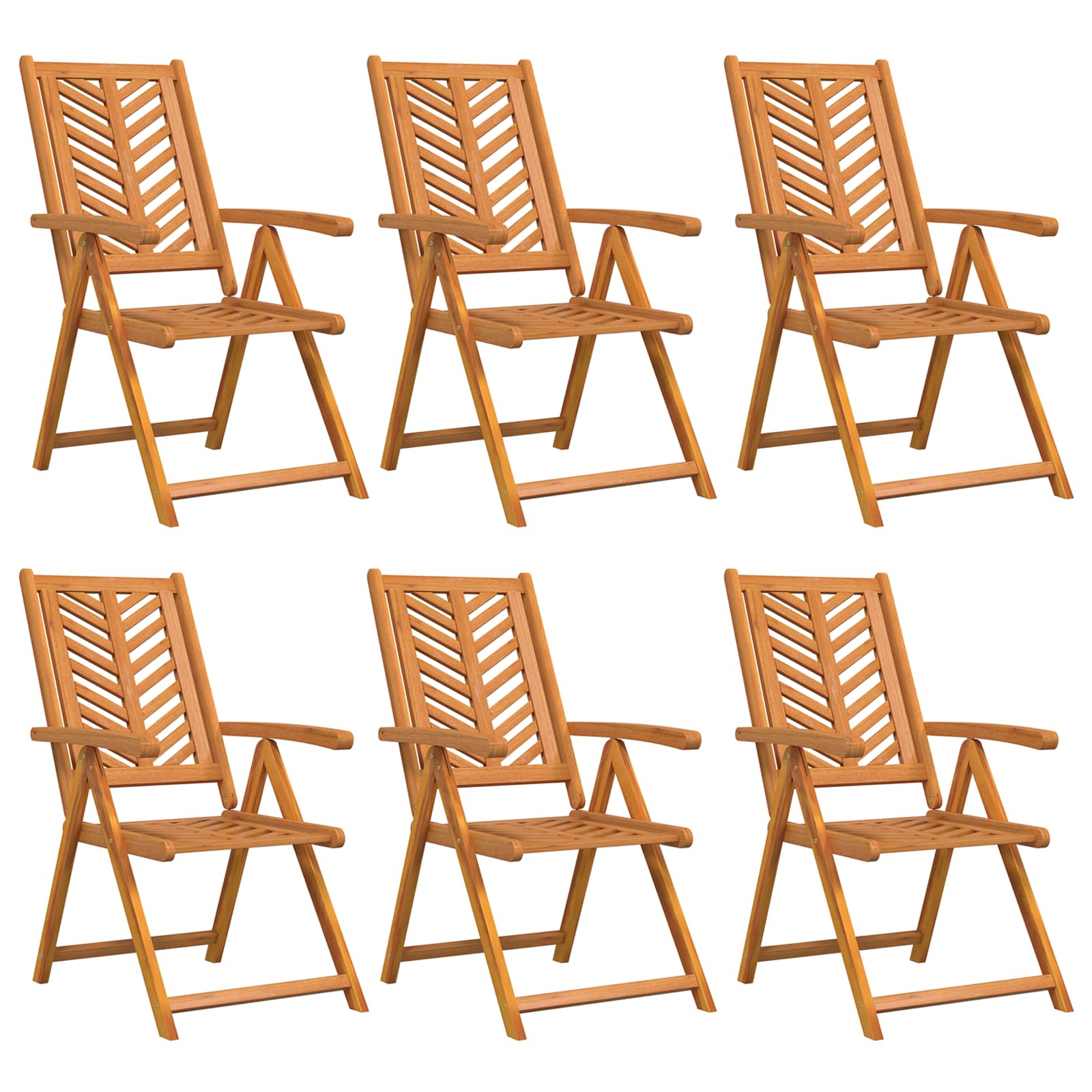 vidaXL Gartenstuhl 6 pcs Braun 57 x 72 x 109 cm Massivholz Akazie