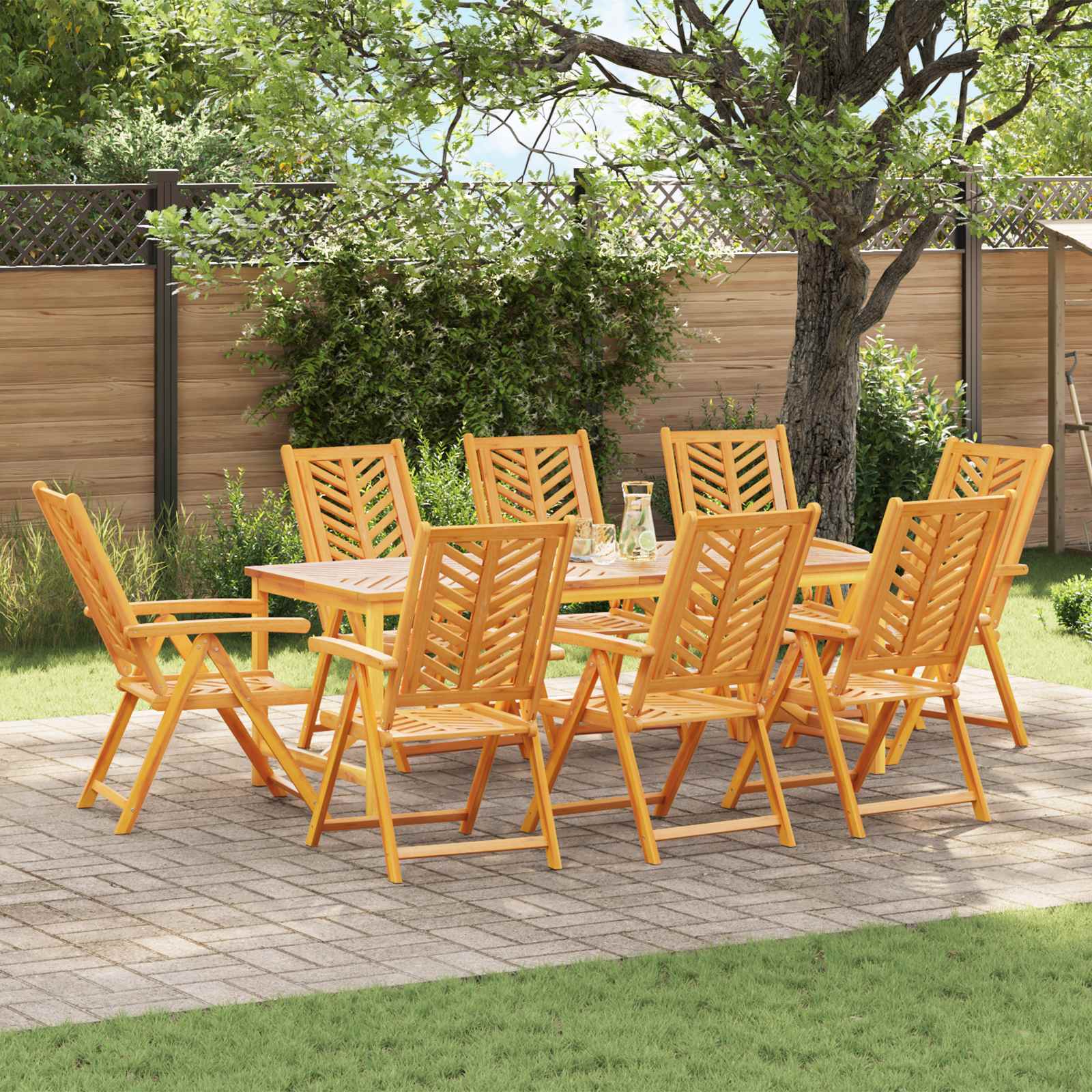 vidaXL Gartenstuhl 8 pcs Braun 57 x 72 x 109 cm Massivholz Akazie