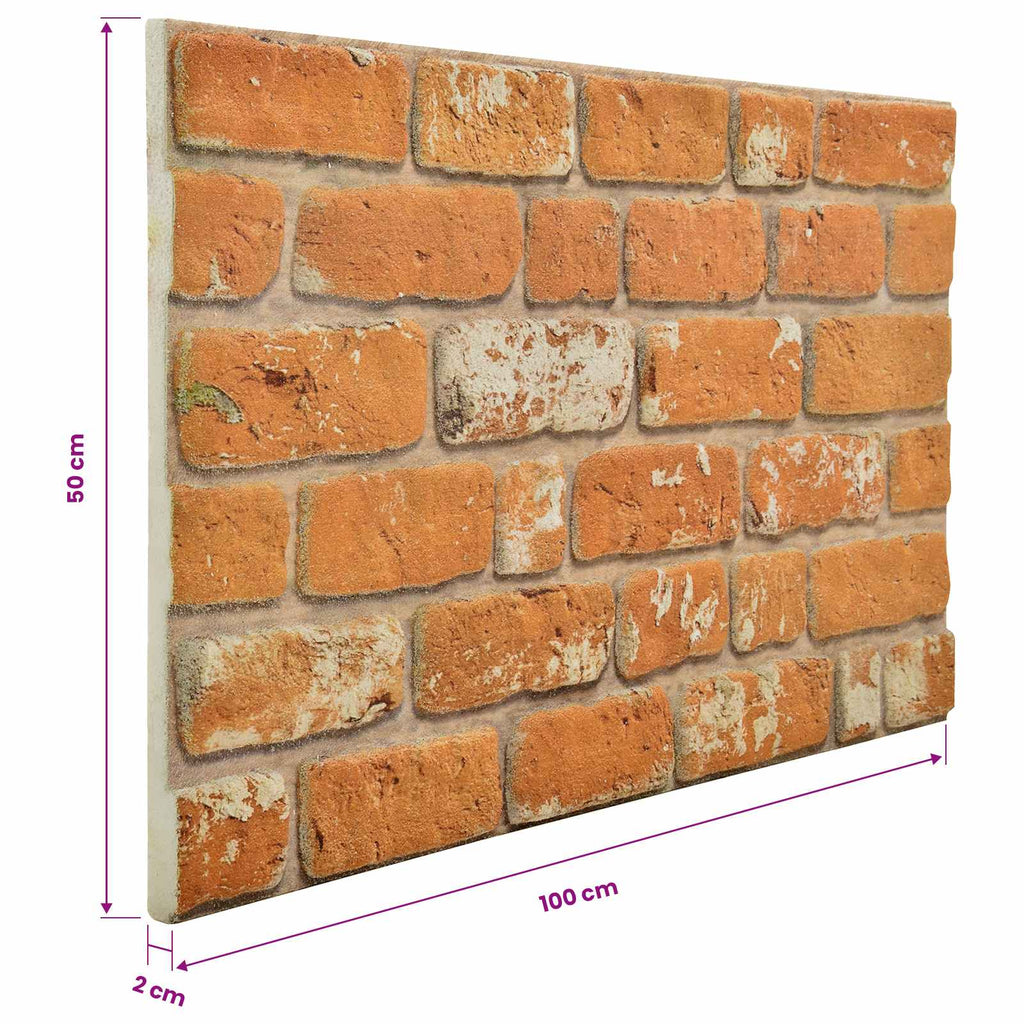 vidaXL Wandpaneele 10 pcs Ziegel 100 x 50 cm EPS-Schaum