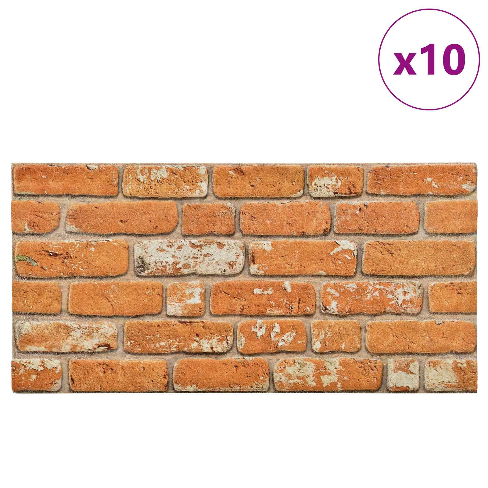 vidaXL Wandpaneele 10 pcs Ziegel 100 x 50 cm EPS-Schaum