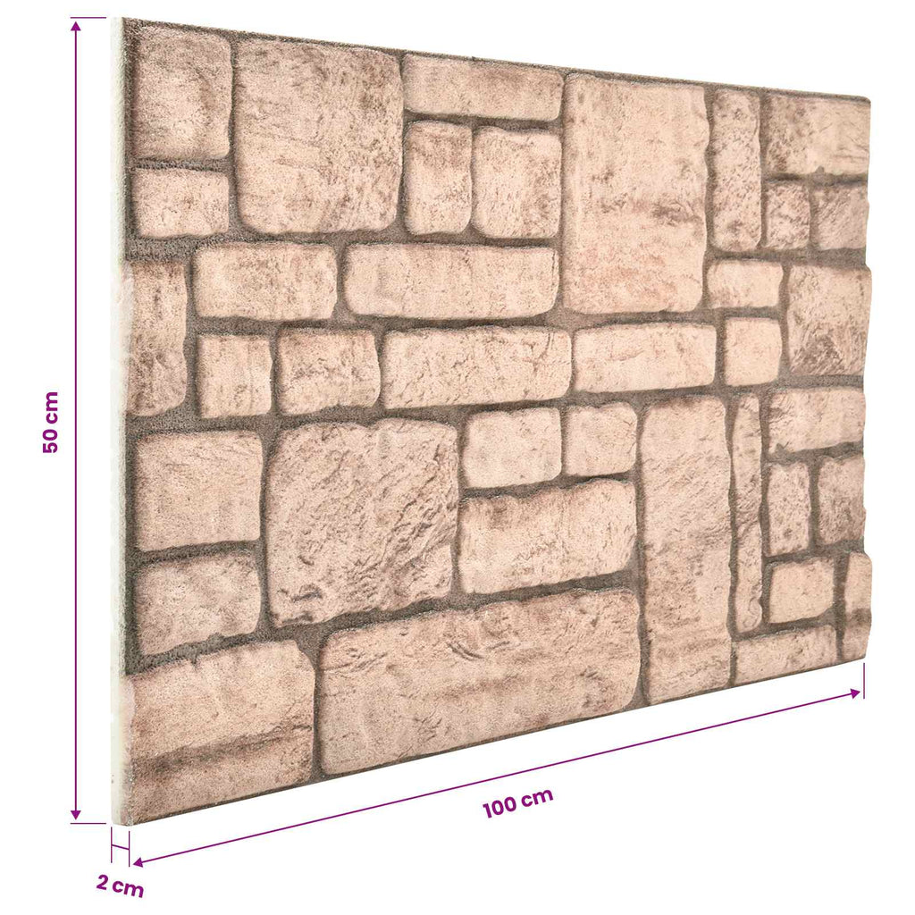 vidaXL Wandpaneele 10 pcs Beige 100 x 50 cm EPS-Schaum