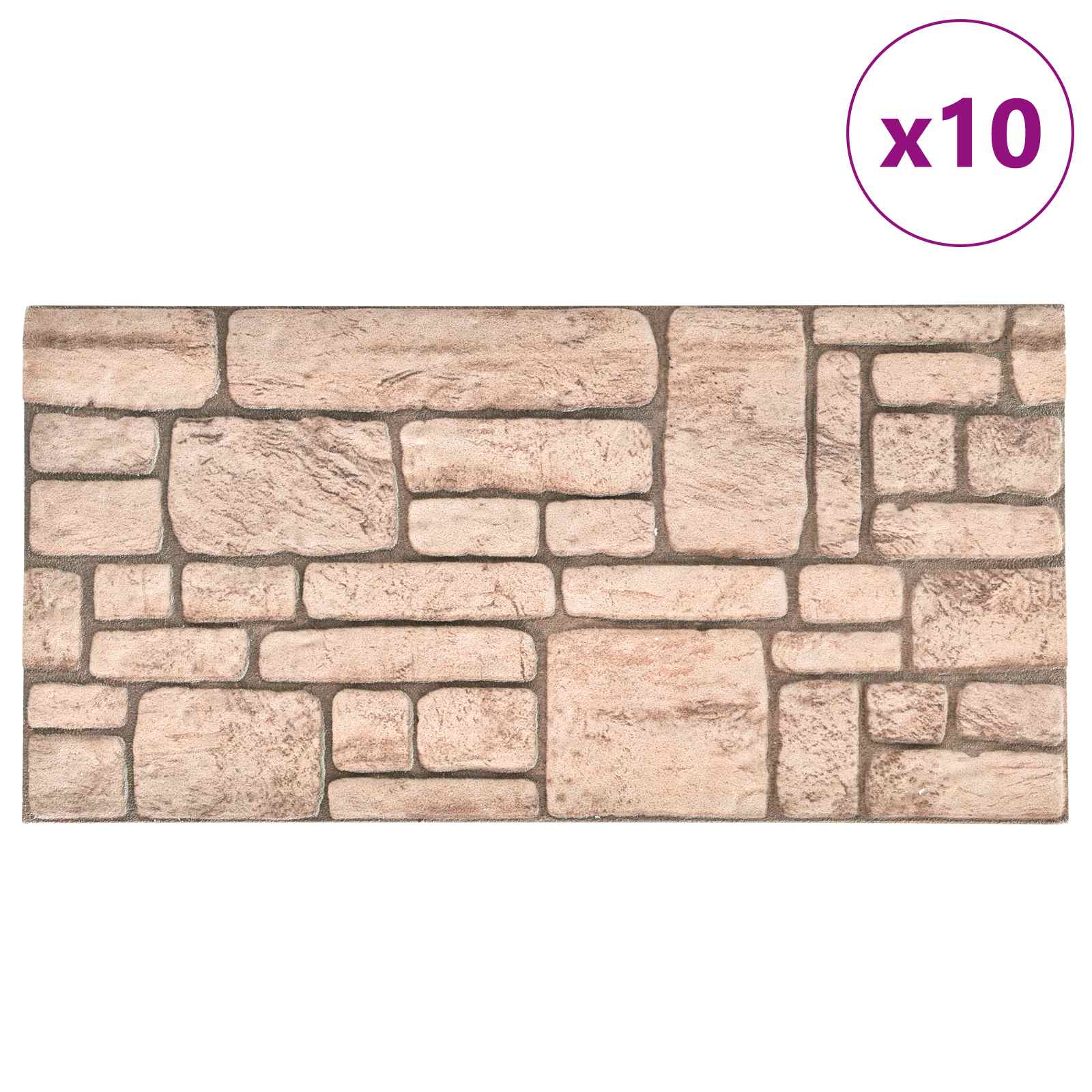 vidaXL Wandpaneele 10 pcs Beige 100 x 50 cm EPS-Schaum