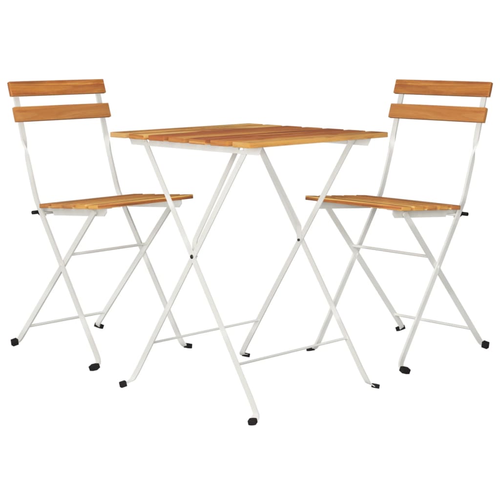 vidaXL 3-tlg. Bistro-Set Klappbar Massivholz Akazie und Stahl