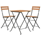 vidaXL 3-tlg. Bistro-Set Klappbar Massivholz Teak und Stahl