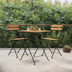 vidaXL 3-tlg. Bistro-Set Klappbar Massivholz Teak und Stahl