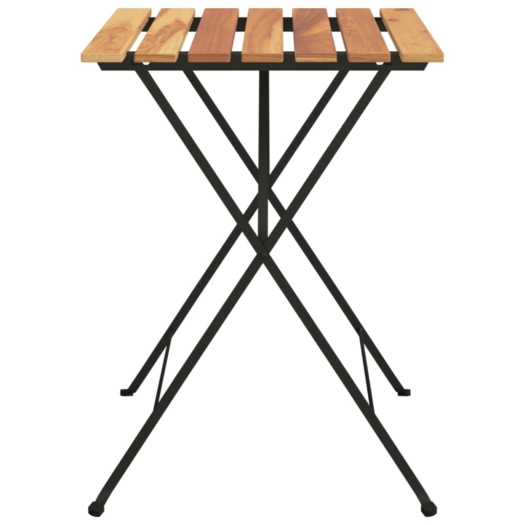 vidaXL Bistrotisch Klappbar 55x54x71 cm Massivholz Teak und Stahl