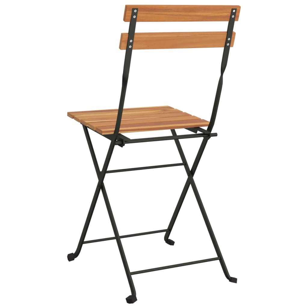 vidaXL Bistrostühle Klappbar 2 Stk. Massivholz Teak und Stahl
