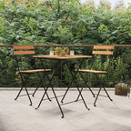 vidaXL Bistrostühle Klappbar 2 Stk. Massivholz Teak und Stahl
