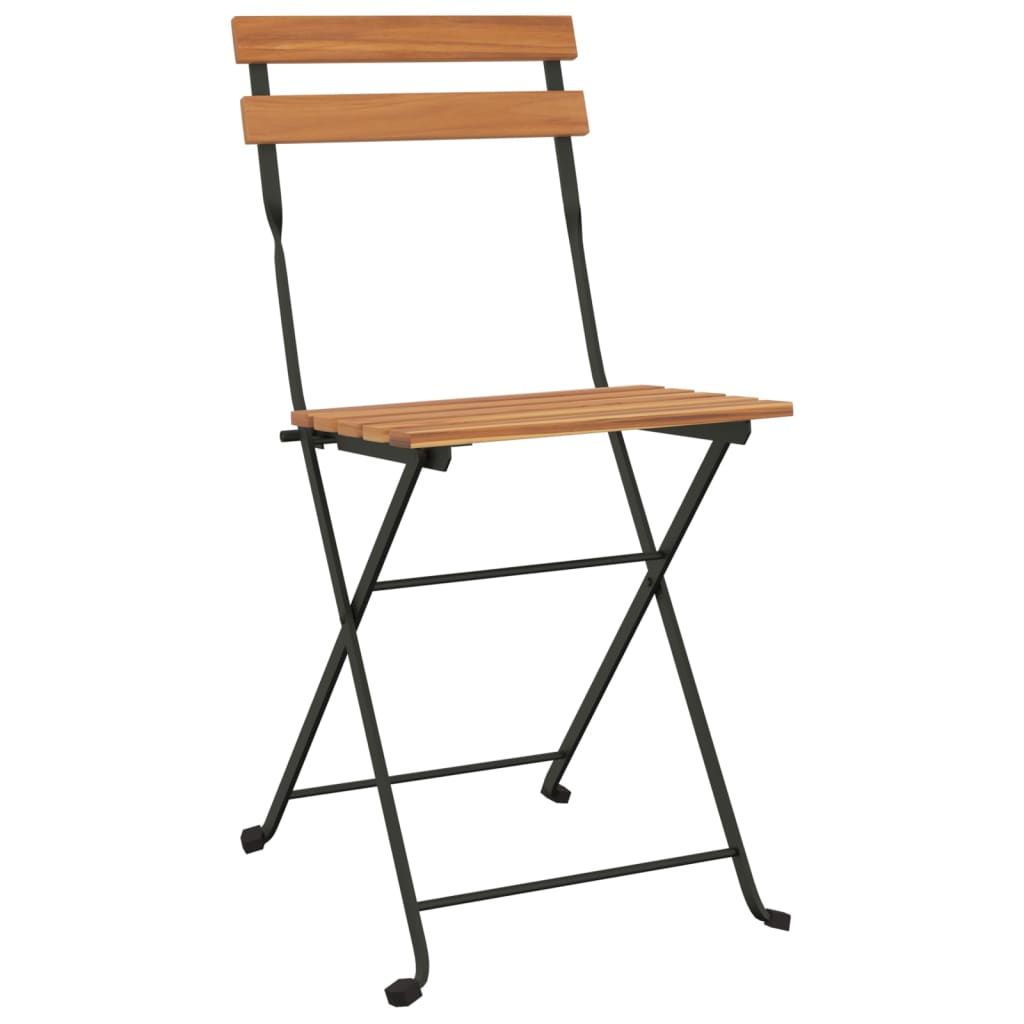 vidaXL Bistrostühle 4 Stk. Klappbar Massivholz Teak und Stahl