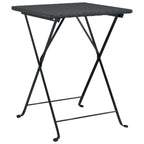 vidaXL Bistrotisch Klappbar Schwarz 55x54x71 cm Poly Rattan