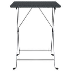 vidaXL Bistrotisch Klappbar Schwarz 55x54x71 cm Poly Rattan