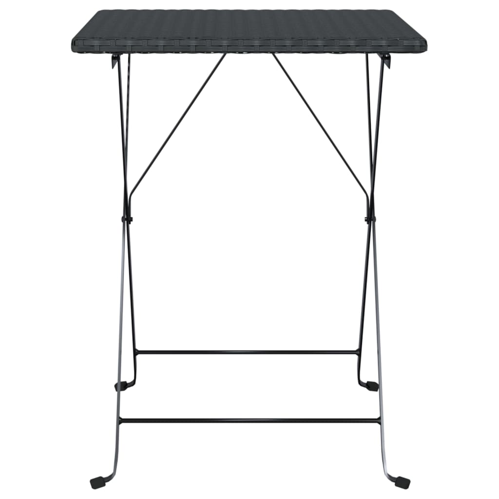 vidaXL Bistrotisch Klappbar Schwarz 55x54x71 cm Poly Rattan