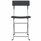 vidaXL Bistrostühle 2 Stk. Klappbar Schwarz Poly Rattan und Stahl