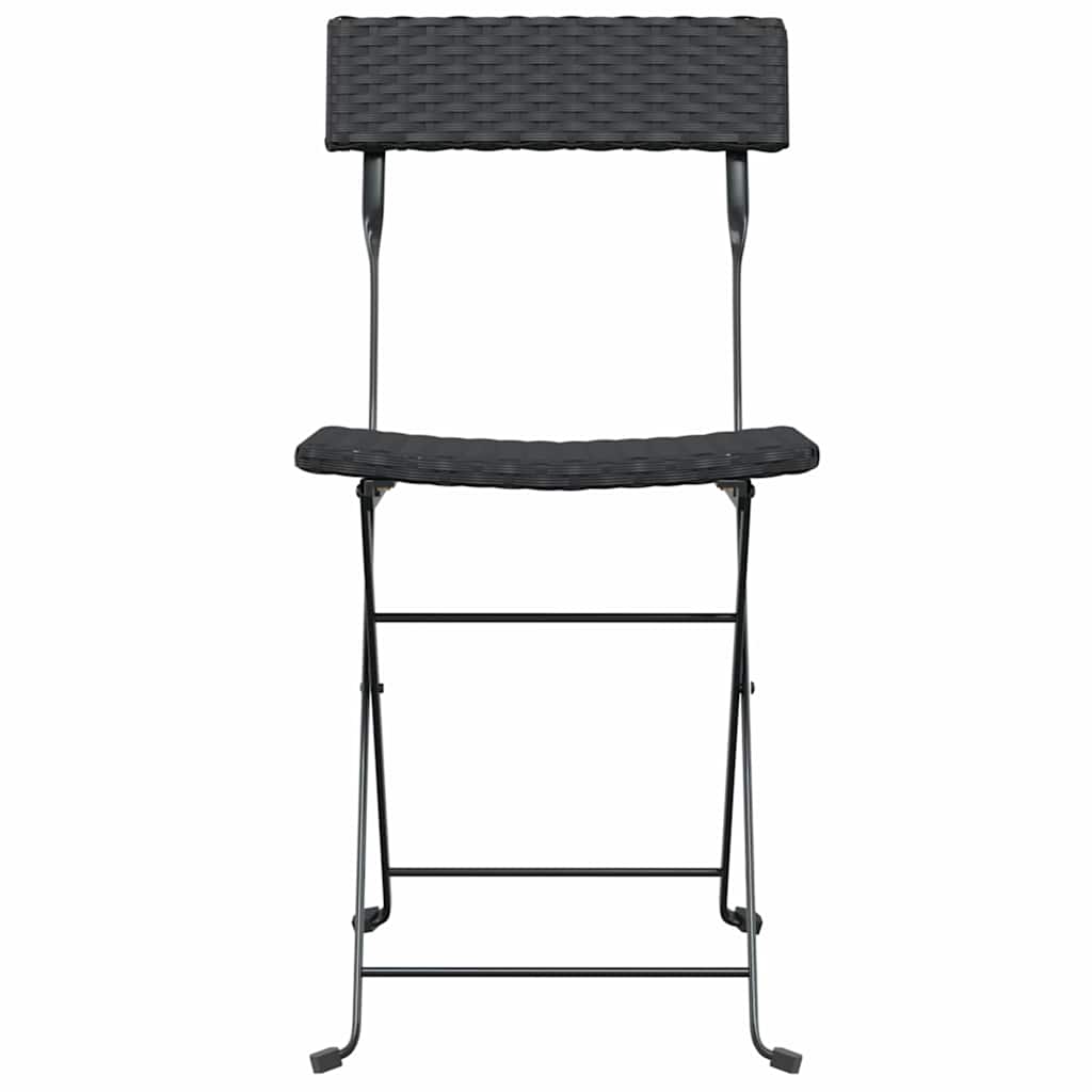 vidaXL Bistrostühle 2 Stk. Klappbar Schwarz Poly Rattan und Stahl