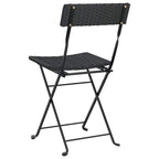 vidaXL Bistrostühle 2 Stk. Klappbar Schwarz Poly Rattan und Stahl
