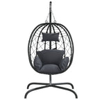vidaXL Hängesessel mit Kissen Anthrazit Poly Rattan & Stahl
