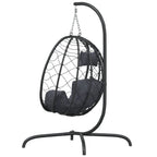 vidaXL Hängesessel mit Kissen Anthrazit Poly Rattan & Stahl
