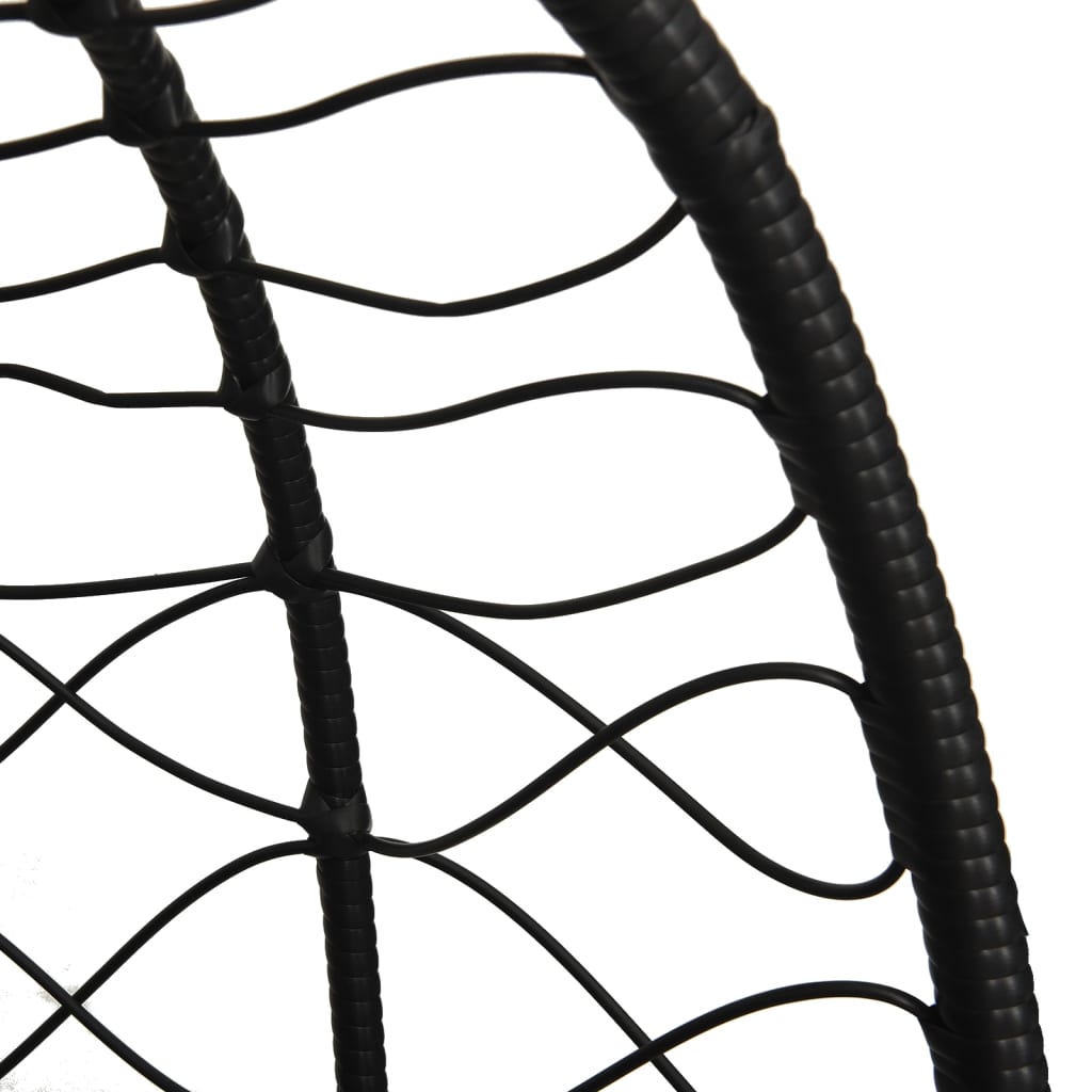 vidaXL Hängesessel mit Kissen Anthrazit Poly Rattan & Stahl