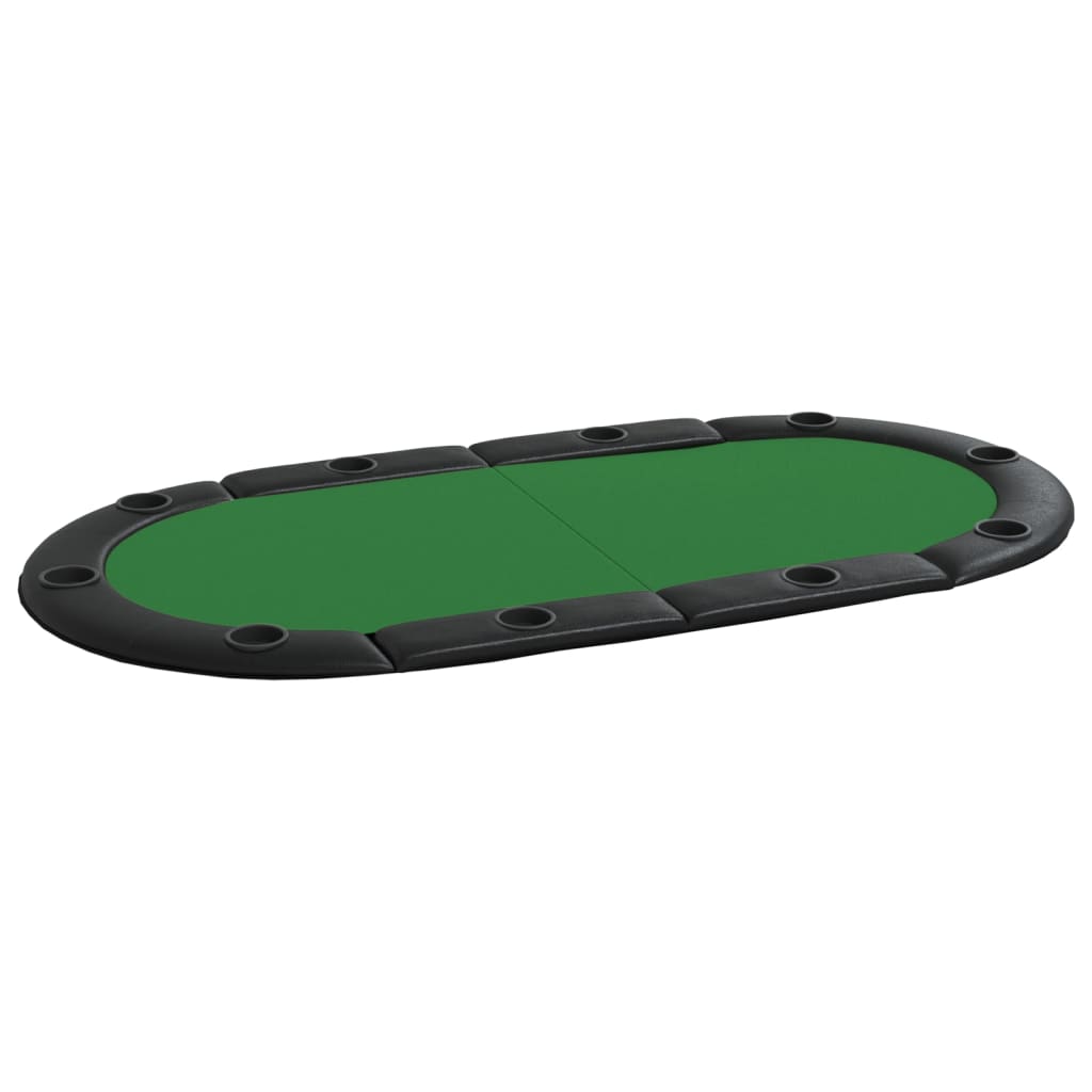 vidaXL Poker-Tischauflage Klappbar 10 Spieler Grün 208x106x3 cm