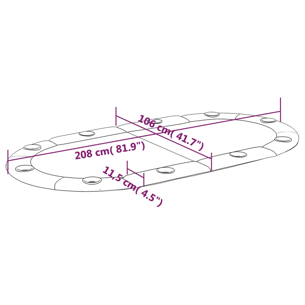 vidaXL Poker-Tischauflage Klappbar 10 Spieler Grün 208x106x3 cm
