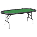 vidaXL Pokertisch Klappbar 10 Spieler Grün 207x106x76 cm