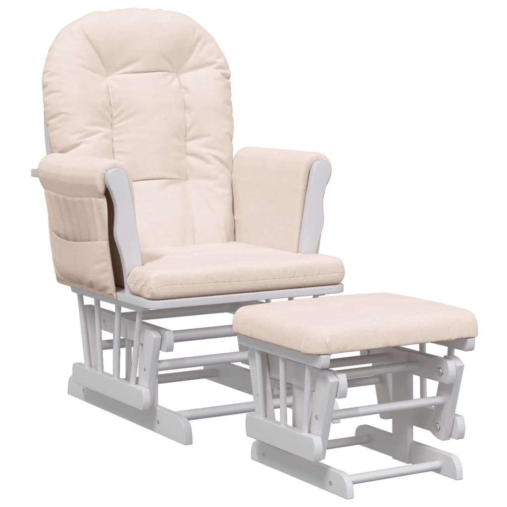 vidaXL Schaukelsessel mit Hocker Gleitend Hellrosa Stoff