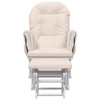 vidaXL Schaukelsessel mit Hocker Gleitend Hellrosa Stoff