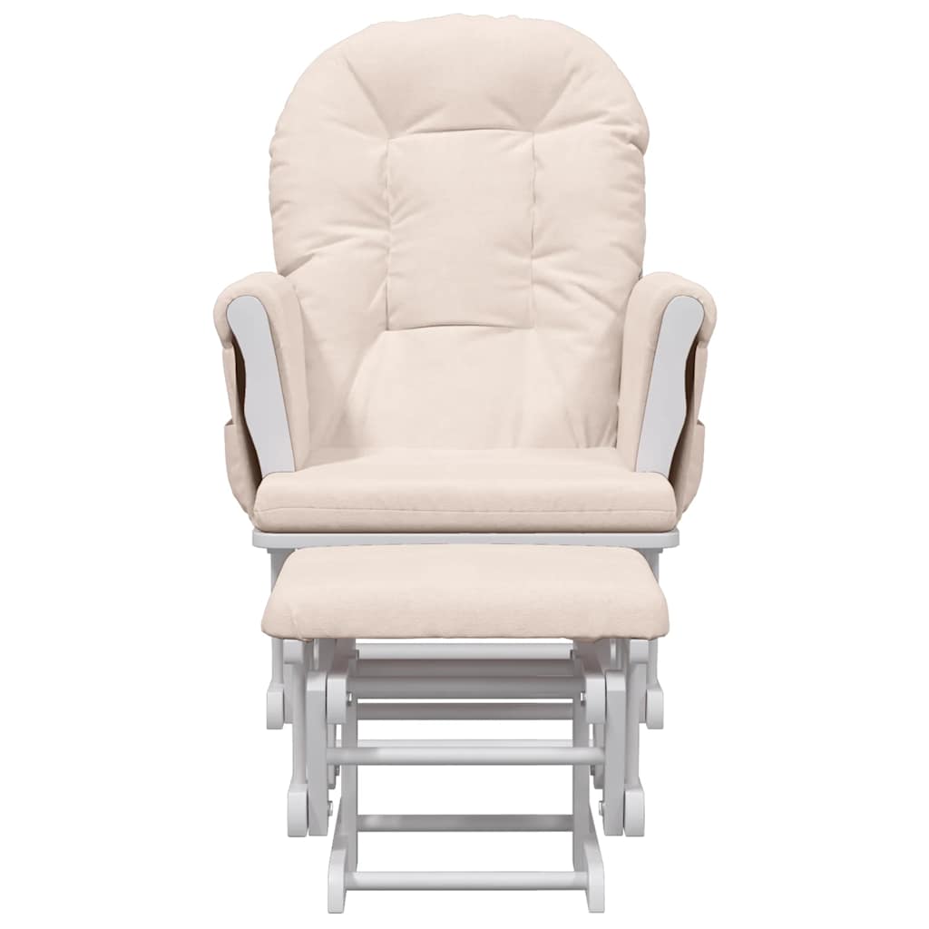 vidaXL Schaukelsessel mit Hocker Gleitend Hellrosa Stoff
