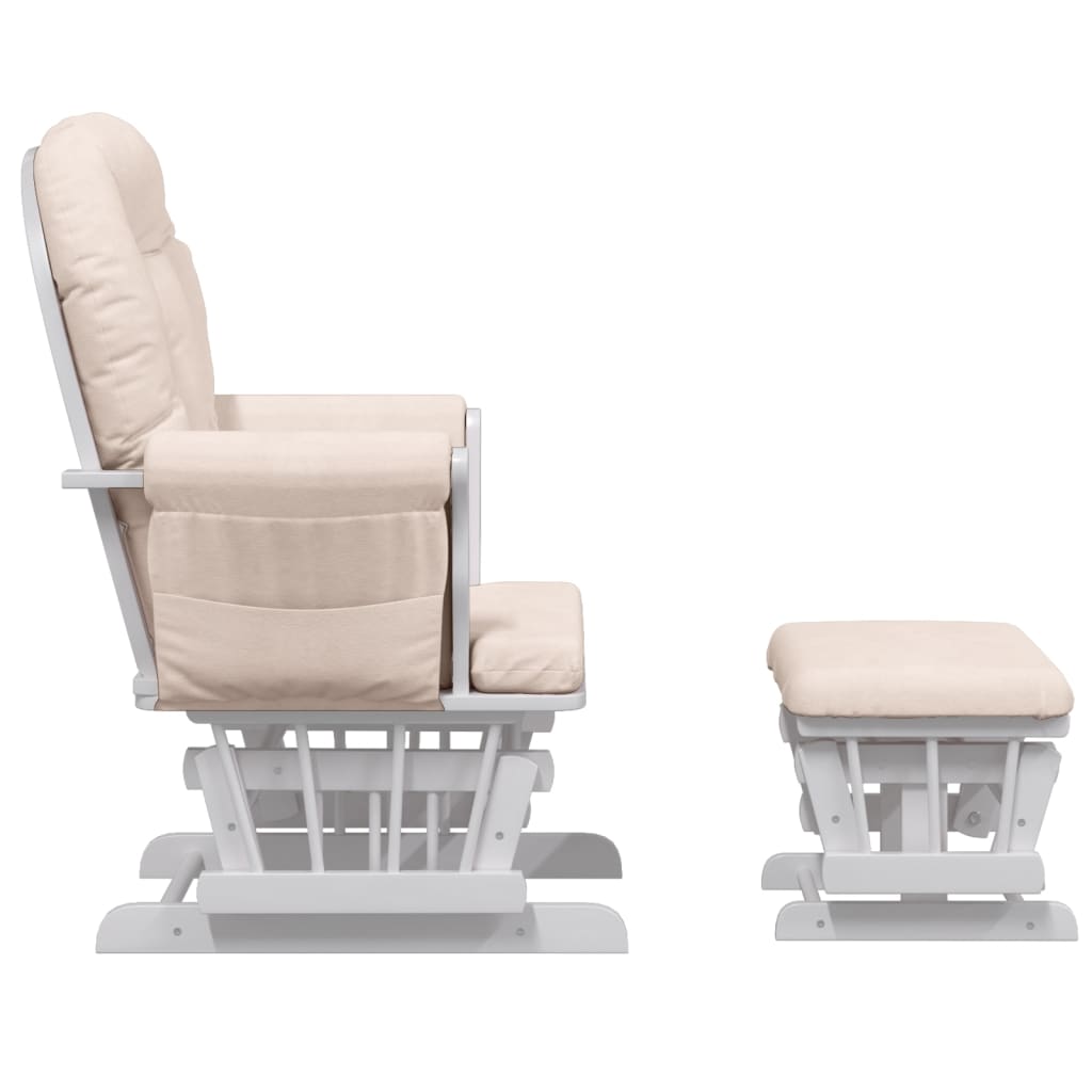 vidaXL Schaukelsessel mit Hocker Gleitend Hellrosa Stoff