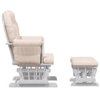 vidaXL Schaukelsessel mit Hocker Gleitend Hellrosa Stoff