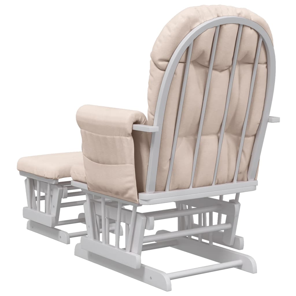 vidaXL Schaukelsessel mit Hocker Gleitend Hellrosa Stoff