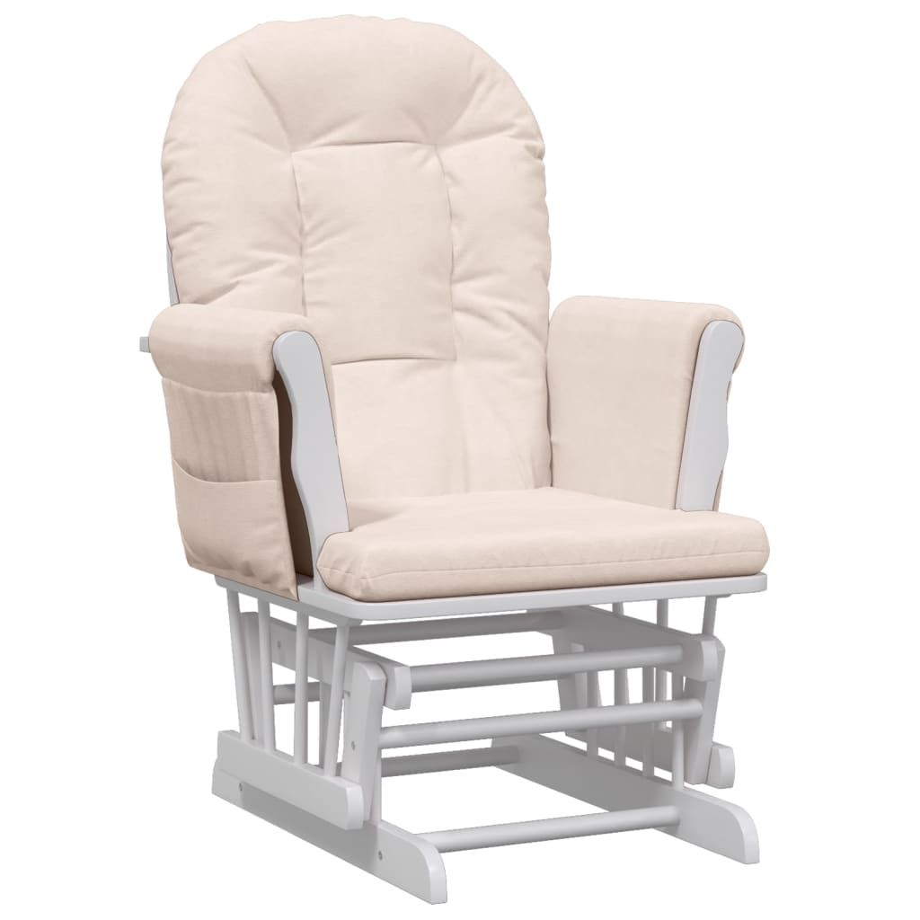 vidaXL Schaukelsessel mit Hocker Gleitend Hellrosa Stoff