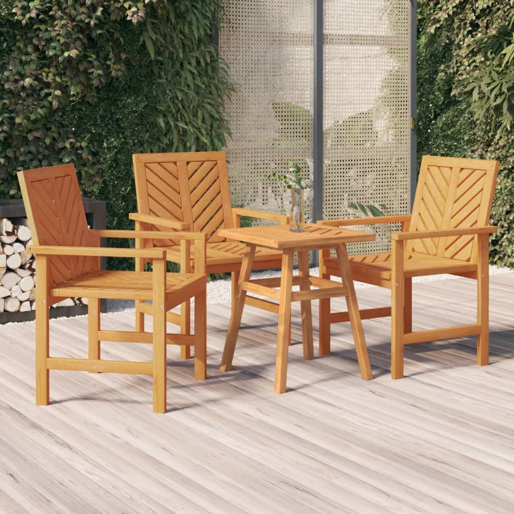 vidaXL Garten-Essstühle 3 Stk. Massivholz Akazie
