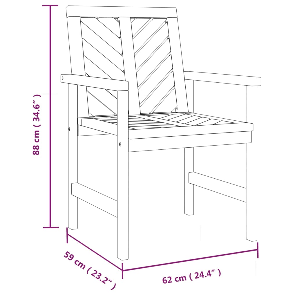 vidaXL 3-tlg. Garten-Lounge-Set Massivholz Akazie