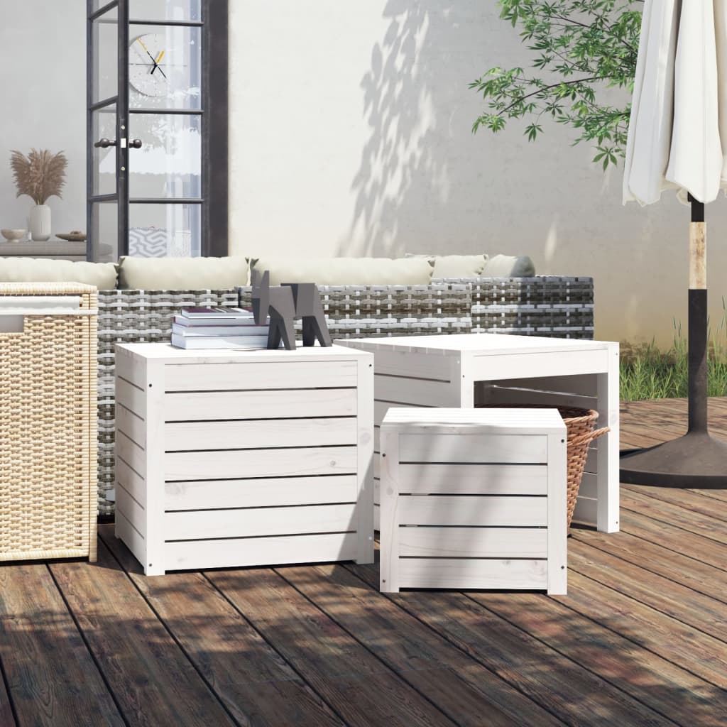 vidaXL 3-tlg. Gartenbox-Set Massivholz Kiefer