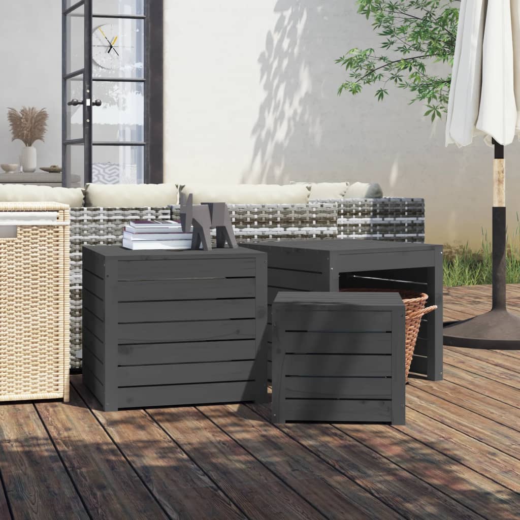 vidaXL 3-tlg. Gartenbox-Set Massivholz Kiefer