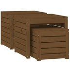 vidaXL 3-tlg. Gartenbox-Set Honigbraun Massivholz Kiefer